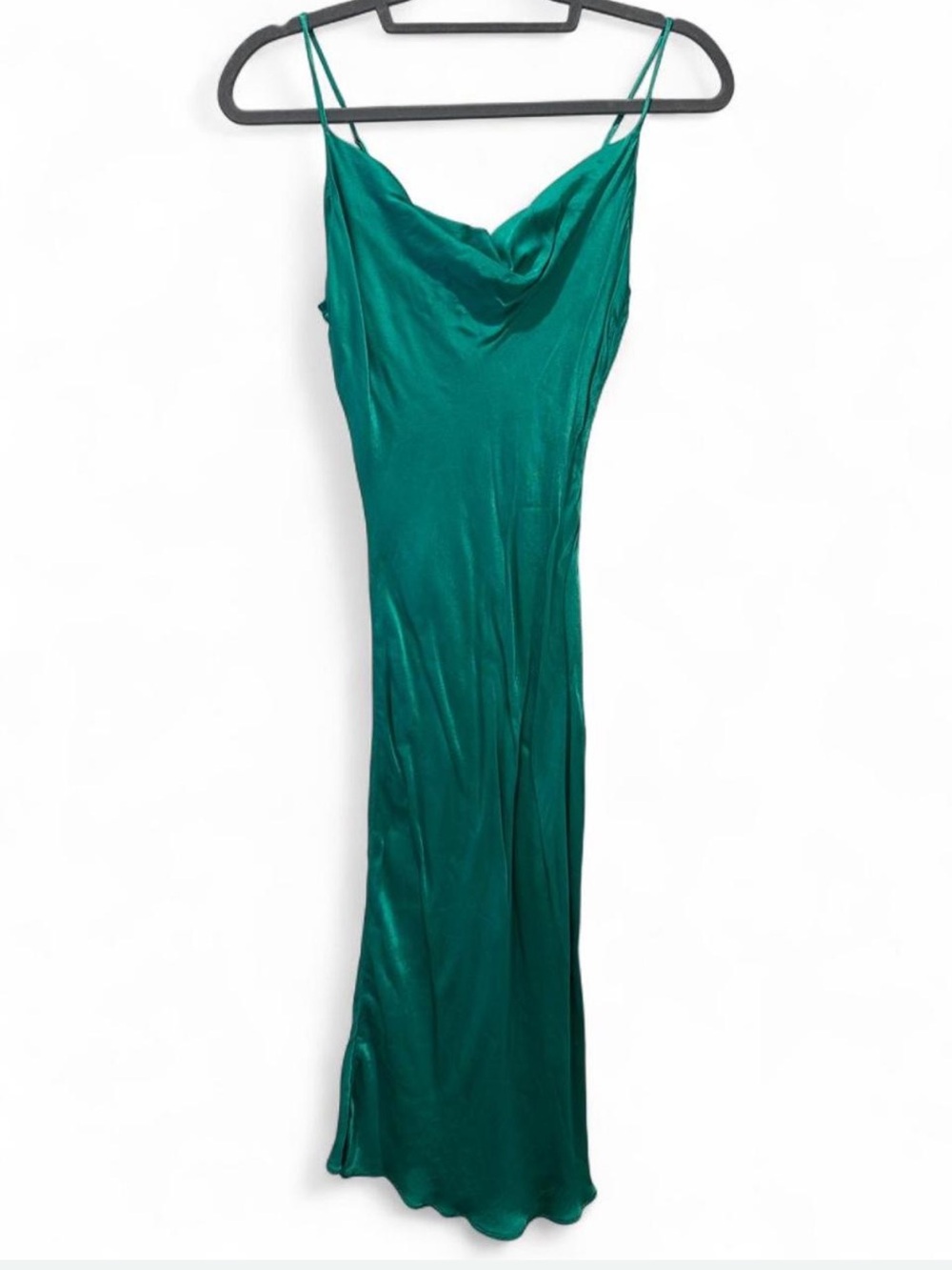 Lola Emerald Green Satin Slip Maxi Dress